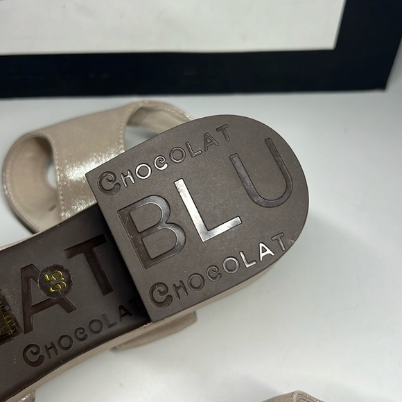 Chocolat Blu Ginny Chunky Heel Sandals Champagne Women’s Size US 8.5 - Picture 13 of 16